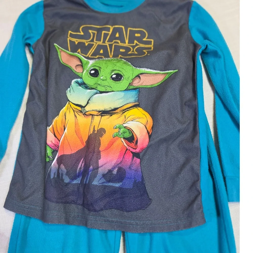 Star Wars Grogu & Carters Football Pajamas Bundle Boys Size 6 7 Sleepwear Set